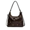 Bolsas de Mujer Transfronterizas al por Mayor Moda Bolso Tote con Remaches Correa Ancha para el Hombro Mochila Bolso Cruzado de Hombro Único de Gama Alta para Mujer