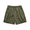 Pantalones Cortos de Trabajo Estilo Americano con Cremallera Lateral para Hombre, Nuevo Estilo Delgado de Verano, Casual Trendy para Exteriores, Sueltos, de Secado Rápido, de Cinco Puntos