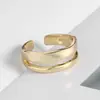 Anillo de plata de doble capa con diseño distintivo de estilo japonés-coreano para mujer, ideal para la articulación del dedo índice y el meñique.