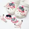 Buraco sapatos acessórios de alta qualidade ervilhas sapatos sapatos flor decorativo fivela diy acessórios jóias chinelos fivela removível sapato fivela