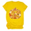 Amazon eBay sitio independiente moda personalizada mujer cuadros estampado leopardo lazo calabaza cuello redondo manga corta camiseta