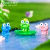 Micro Paisaje de Musgo Adorable Corona Granja de Ranas Pequeñas Decoraciones DIY Accesorios para Colgar Mini Adornos
