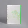 Bolsa de Hojas Sueltas Transparente con Cremallera y Agujeros de Lentejuelas A4A5A6 Bolsa para Documentos Impermeable Esmerilada Ecológica Bolsa para Documentos con Separadores