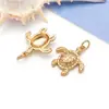 Acessórios para joias DIY, pingente de estrela-do-mar transfronteiriço, banhado a cobre com ouro real 18k, cravejado com zircônia, versátil para colares e pulseiras