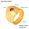 Anillo geométrico abierto ajustable de acero inoxidable estilo europeo y americano transfronterizo para mujer, con incrustaciones de circonita, que no se desvanece, de nicho, combinable con todo