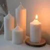 Velas perfumadas vintage estilo francês, brancas com topo pontiagudo, velas cilíndricas grossas, perfeitas como presentes, decoração romântica para casa e para arranjos de casamento