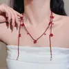 Novo Colar de Flores Artesanal com Contas em Camadas, Acessório Gargantilha Longa em Camadas com Design Vintage e Toque de Luxo, Corrente para Clavícula