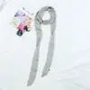 Bufanda de Seda Delgada Estrecha Larga Monocromática de Amazon Transfronteriza Bufanda Pequeña de Color Sólido de Gama Alta Cinta Versátil Estilo Coreano para Bolso