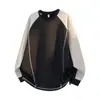 Camiseta de Manga Larga ACU para Hombre con Puntadas de Contraste Bloques de Color Patchwork Hombres 2026 Otoño/Invierno Nuevas Llegadas Marca Casual de Moda Top Holgado Hombres