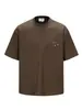 Nanxia Disguise 2026 Verão Nova Camiseta Bordada de Manga Curta para Homens, Gola Redonda Vintage Solta Casual Pulôver Camisa Curta Camiseta