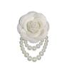 F039 Broche Camelia Perla Pulsera de Doble Uso Pulsera Flor Collar Flor Pin Corsage Joyería Elegante