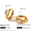 Brincos Geométricos de Zircônia da Moda Europeia e Americana para Mulheres, Redondos, Triangulares, Quadrados, Acessórios de Orelha Versáteis em Aço Inoxidável