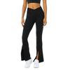 2024 Nova Calça Split Yoga Sem Bolso Cintura Alta Elástico Abdominal Calça Dançante Lazer Esportes Fitness