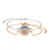 Pulseira Empilhada Sol e Lua Brilham Juntos para Mulheres Design Simples Personalizado Transfronteiriço Europeu e Americano Pulseira de Casal Sol e Lua com Diamante