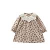 Vestido de niña con cuello de muñeca, falda floral de manga larga, primavera y otoño, tallas pequeñas y medianas, estilo Mori, bonito vestido de princesa para niñas.