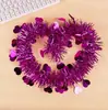 Decoraciones Navideñas y de Cumpleaños de Venta Caliente Transfronterizas, Tiras de Guirnalda Metálica en Forma de Corazón de 2m, Cintas de Guirnalda para Danza y Bodas