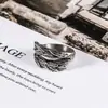 Europa y Estados Unidos nuevo anillo de acero de titanio con espiga de trigo de personalidad moda anillo fresco para hombre joyería hip hop SA1101