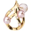 Brincos femininos de ouro 14k cor dourada, com zircônia em formato de gota e pérolas duplas, acessórios S925 de prata, DIY, temperamento