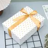 Caja plegable de gran venta transfronteriza, Caja de regalo con lazo de lunares simple, Empaque de regalo de cumpleaños, Caja de regalo de lunares al por mayor
