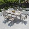 Mesa y silla de exterior para patio, mesa telescópica de aleación de aluminio completa, jardín, villa, balcón, cafetería, protección solar para exteriores, mesa y silla de ocio