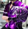 Camisa Casual de Manga Larga con Solapa para Hombre con Estampado 3D Personalizado de Primavera Europeo y Americano para Hombre Talla Grande para Hombre