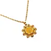 Nuevo Colgante Flor Espléndida de Oro de Arunachal Collar Flor Espléndida Chapado en Oro Cadena para Clavícula para Regalo del Día de la Madre