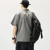 Camiseta Top Versátil Cuello Camisero Manga Corta Camisa Polo Moda Masculina Marca Verano Camiseta Estilo Coreano Ajuste Delgado Moda 2024 Nuevo