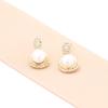 Nuevos Aretes Sencillos y Delicados de Piedra Chapados en Oro Elegantes Aretes de Perla Natural de Agua Dulce Pin de Plata 925 Aretes para Mujer