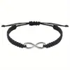 Pulsera de Amistad Trenzada Ajustable de Aleación Simple con Hebilla en Forma de 8, Pulsera de Pareja, Cuerda para la Mano, Popular de Venta Caliente Transfronteriza Europea y Americana