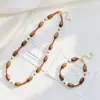 Conjunto de Pulsera y Collar de Perlas de Agua Dulce Naturales y Madera de Ágar de Alta Calidad