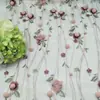 Bola de pelo pedido bordado de flores vestido vestido vestido ropa de escenario tela bordada punto bordado plano tridimensional tela bordada
