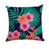 Amazon Venda Quente Pintado à Mão Flor Tropical Folhas Planta Linho Almofada de Sofá Almofada de Carro Capa