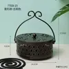 Caja de Almacenamiento Creativa de Hierro para Espirales de Mosquito, Quemador de Espirales de Mosquito a Prueba de Fuego y Anti-quemaduras para Uso en el Hogar con Tapa, Soporte para Espirales de Mosquito con Recogedor de Cenizas, Quemador de Espirales de Mosquito de Sándalo
