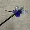 Estilo Nacional Madeira Elegante Grampo de Cabelo Estilo Antigo Grampo de Cabelo Hanfu Jardim de Osmanthus Gardênia Flor de Ameixa Disco Borboleta Acessório de Cabeça Franja Lateral