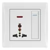 Bowang Eléctrico S9 Venta al por Mayor Tipo 86 Enchufe de Interruptor Oculto Placa Grande Blanca Una Abierta Doble Control Cinco Agujeros Exportación Exportación