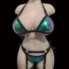 Nuevo Conjunto Sexy de Tres Piezas de Colores, Medias Brillantes de Encaje, Lencería Sexy, Dispositivo de Masturbación de Silicona, Dedicado para Muñecas