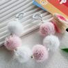 Otoño e Invierno nuevo pompón de piel con cuentas de perlas cadena portátil adornos de bolso funda para teléfono móvil cadena colgante cadena corta para muñeca para mujer