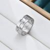 Suministro transfronterizo acero inoxidable moda europea y americana anillo de letras anillo de circonita joyería de mano para hombres y mujeres fabricantes venta al por mayor