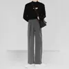 Pantalones casuales holgados de pierna recta estilo coreano de alta gama para hombre, pantalones largos de pierna ancha para otoño, venta al por mayor de pantalones de traje para hombre