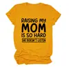 Criando a mi Mamá Amazon Ebay Sitio Independiente Comercio Exterior Transfronterizo Cómoda Sencilla Camiseta de Mujer de Cuello Redondo Manga Corta