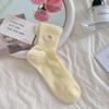 Calcetines Calcetines de Malla Fina de Verano para Mujer Bordados con Lazo Calcetines Ins de Ballet Crema Algodón Peinado Sin Costuras