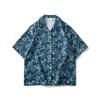Sudeste Asiático Transfronterizo Vintage Talla Grande Camisa de Flores Manga Corta Hombres y Mujeres Pareja Floral Estilo Hawaiano de Playa Vacaciones Estilo de Puerto