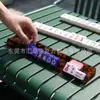 Soporte de mahjong acrílico en forma de U con carey, estilo americano, con empujador magnético, regla empujadora de fichas de mahjong, organizador de fichas de mahjong