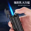 MF1805 Rueda de lijado inflable de forma especial Encendedor a prueba de viento directo Aleación de zinc Tapa abatible Automático Gas Azul Fuego Duro