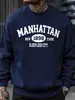 Manhattan Ciudad de Nueva York de las Noches sin Dormir Patrón Sudadera para Hombre Cuello Redondo Pulóver Casual Otoño Streetwear