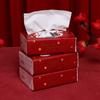 Toalla de papel para boda, caja de papel para banquete, bolsa pequeña, servilleta desechable roja especial, suministros para boda