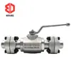 Válvula de Esfera Hidráulica de Alta Pressão Tipo Sae em Aço Inoxidável 304 com Flange e Tubo Soldado Bkh-Sae-Fs-210-15
