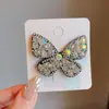 Presilhas de Cabelo Infantis Estilo Coreano Borboleta Princesa Franja Grampo Lateral Menina Pequena Presilha de Cabelo com Strass Acessórios de Cabelo de Ano Novo para Crianças