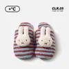 Chinelos de algodão genuíno do Coelho Miffy para mulheres, chinelos de pelúcia quentes para casa no inverno, chinelos de pelúcia antiderrapantes de inverno