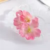 Filme de Impressão 3D Flor Artificial Z Cabeça de Flor de Cerejeira Três Pontas com Textura Realista Acessórios de Cabelo DIY Acessórios de Decoração para Arranjo de Flores de Casamento